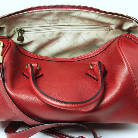 Bauletto due manici in pelle - rosso - Img 8