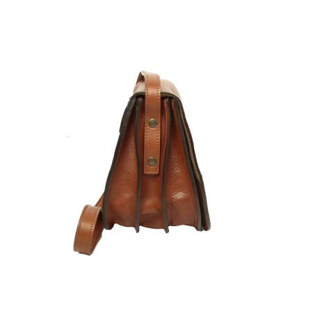 Borsa a tracolla da donna in pelle di vitello pieno fiore -Teak - Img 4