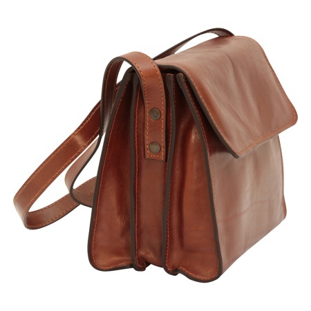 Borsa a tracolla di vitello pieno fiore-Marrone - Img 2