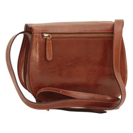 Borsa a tracolla di vitello pieno fiore. marrone - Img 4