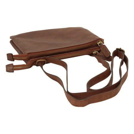 Borsa a tracolla di vitello pieno fiore - marrone - Img 5