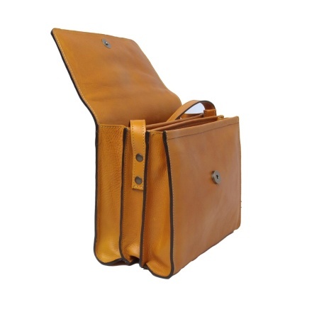 Borsa a tracolla in pelle di vitello-Ocra - Img 4