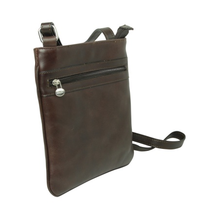 Borsa a tracolla in pelle - Marrone scuro - Img 3