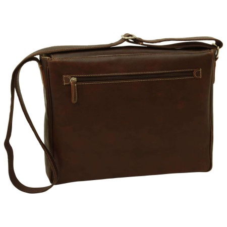 Borsa tracolla in pelle. Marrone Scuro - Img 3