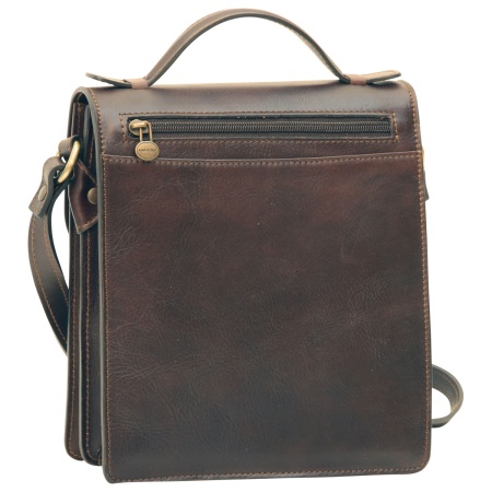 BORSELLO UOMO IN PELLE CON MANICO OLD ANGLER FIRENZE ARTIGIANALE MADE IN ITALY - Img 11