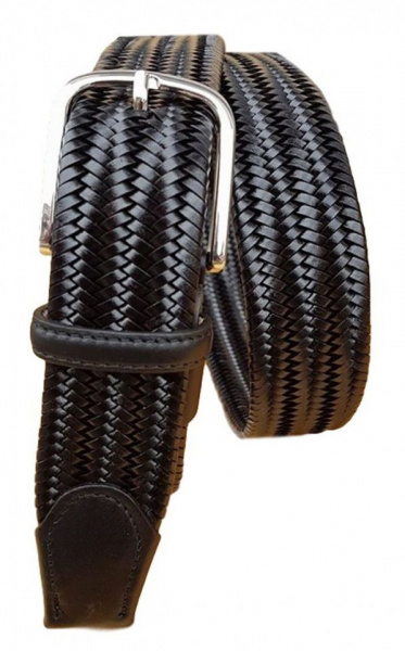 CINTURA UOMO 3,5 CM EXTRA LARGE ELASTICA IN CUOIO ORIONE BELTS ARTIGIANALE MADE IN ITALY - Img 2