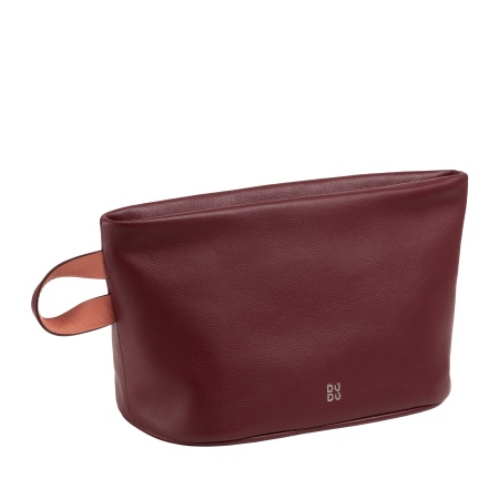 DUDU Beauty Case Donna Uomo in Pelle con Cerniera Zip, Borsa da Toilette Grande Colori Vivaci, Ideale per Viaggi, Palestra, Terme, Interno Idrorepellente - Img 2