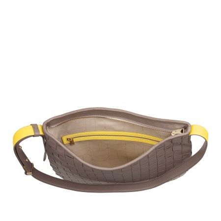 DUDU Borsa a Spalla Donna in Pelle Intrecciata – Elegante Borsa Hobo con Cerniera, Borsa a Tracolla in Vera Pelle con Manico Regolabile e Interni Capienti - Img 4
