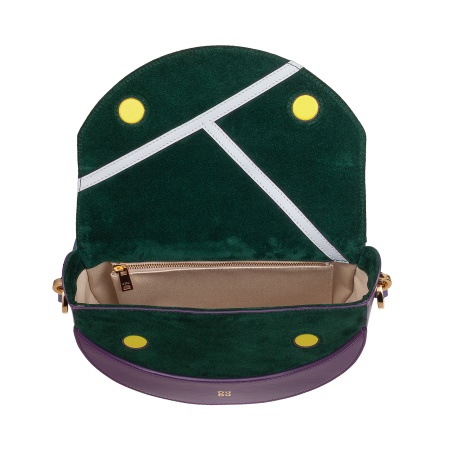 DUDU Borsa Donna a Tracolla in Vera Pelle, Mezzaluna Rigida, Made in Italy, Borsetta con Patta e Doppia Tracolla, Chiusura Magnetica - Img 4