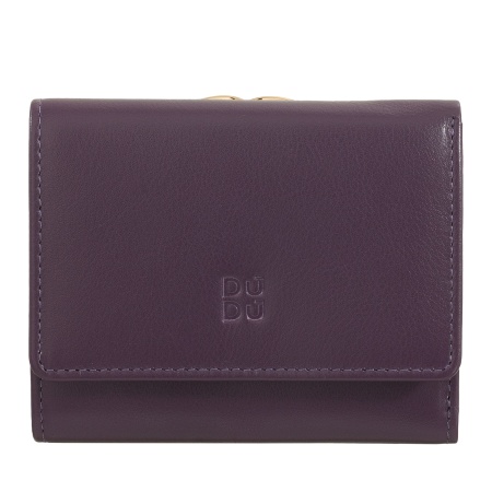 DUDU Portafoglio Donna Piccolo in Pelle RFID con Portamonete a Clic Clac Compatto 6 Porta Carte Tessere