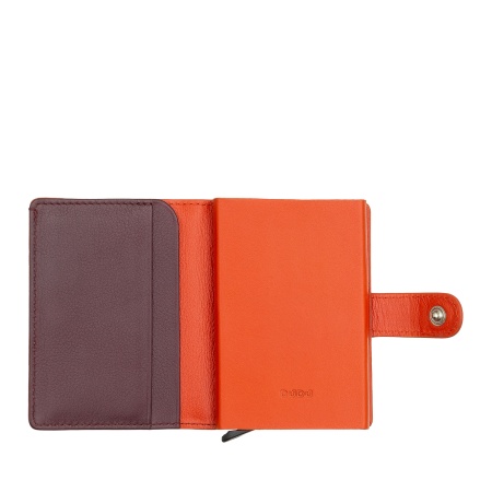DUDU Portafoglio Portacarte Uomo in Pelle Protezione RFID, Piccolo Miniwallet con Cardprotector in Alluminio, Porta Banconote e Chiusura a Bottone - Img 3