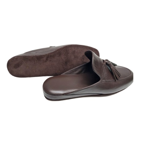 PANTOFOLE UOMO IN PELLE CON NAPPINE MAGNUS MADE IN ITALY - Img 3