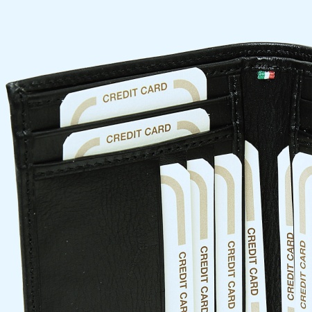 PORTA CARTE IN PELLE CON RFID-NERO - Img 2