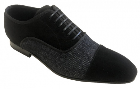 SCARPE UOMO STRINGATE IN CAMOSCIO E TESSUTO GAROFALO GIANBATTISTA ARTIGIANALI MADE IN ITALY - Img 3