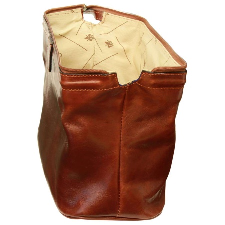 Beauty case in pelle. Marrone - Img 3