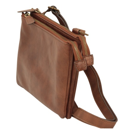 Borsa a tracolla di vitello pieno fiore - marrone - Img 3
