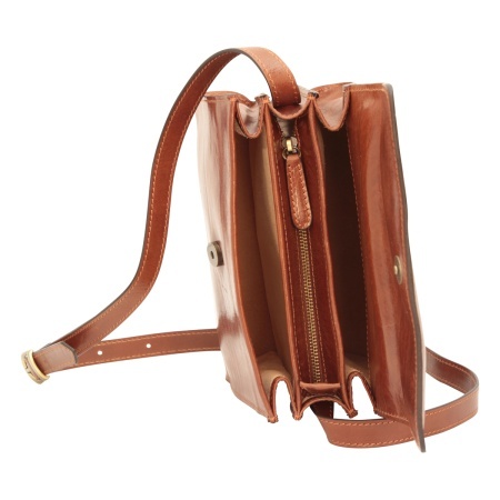 Borsa a tracolla di vitello pieno fiore-Marrone - Img 5