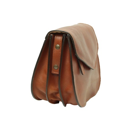 Borsa a tracolla di vitello pieno fiore-Teak - Img 3