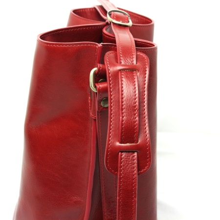 Borsa a tracolla in pelle con rosa rossa in pelle - Img 8