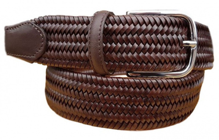 Cintura Elastica Uomo Beaface, Tessuto Intrecciato Beige, Senza Fori, Taglia Unica (vita Fino A 96,5 Cm)