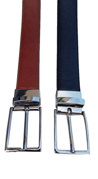 CINTURA UOMO 3,5 CM IN PELLE DOUBLE FACE ORIONE BELTS ARTIGIANALE MADE IN ITALY - Img 3