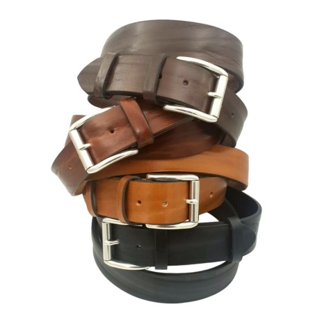 CINTURA UOMO 4 CM IN CUOIO DI TORO ORIONE BELTS ARTIGIANALE MADE IN ITALY - Img 7