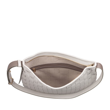 DUDU Borsa a Spalla Donna in Pelle Intrecciata – Elegante Borsa Hobo con Cerniera, Borsa a Tracolla in Vera Pelle con Manico Regolabile e Interni Capienti - Img 4