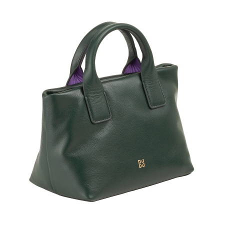 DUDU Borsa Donna Piccola a Tracolla in Vera Pelle, Borsa Mini Bag da Sera Elegante, 22 x 13 cm, Doppi Manici, Tracolla a Catena, Chiusura Zip - Img 2