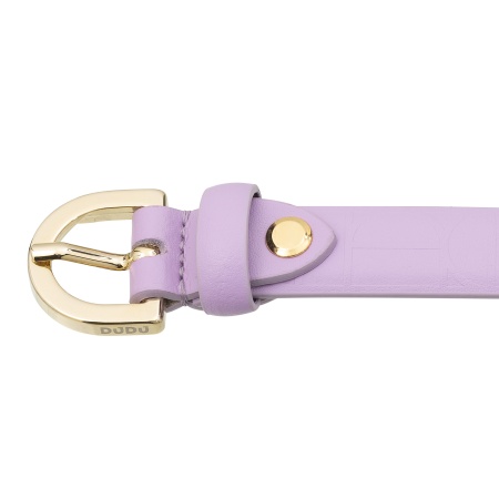 DUDU Cintura da Donna Sottile in Pelle Morbida, H 20mm, Made in Italy, Elegante, Regolabile Accorciabile - Img 3