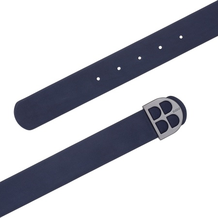 DUDU Cintura Uomo Reversibile in Pelle Liscia e Nabuk Bicolore, Made in Italy, Double Face, con Fibbia Personalizzata - Img 3