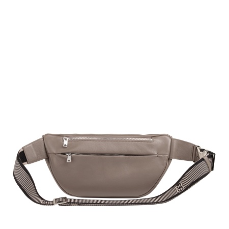 DUDU Marsupio in Vera Pelle per Uomo Donna con Cinghia Regolabile, Design Pulito Elegante Capiente, Marsupio a 3 Zip - Img 2