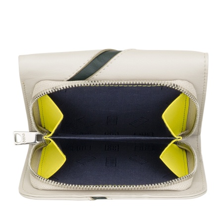 DUDU Portafoglio Donna Compatto in Vera Pelle Nappa – Design Ispirato al Tennis – Portamonete con Cerniera, Tasche Porta Carte e Banconote - Img 4