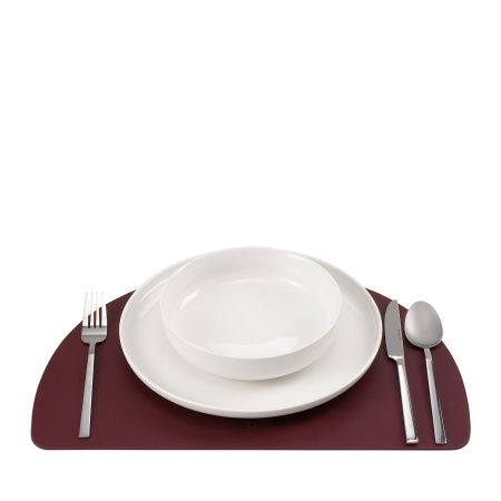 DUDU Tovaglietta Americana in Pelle, Tovagliette da Colazione Pranzo, Bifacciale Double Face, Antiscivolo, Mezzaluna 44x30 cm, Bicolore - Img 3