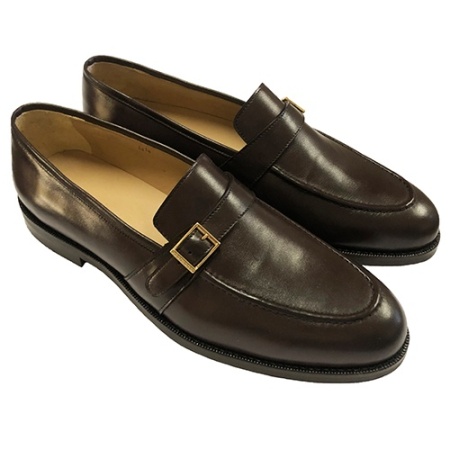 MOCASSINI UOMO IN PELLE CON FIBBIA GAROFALO GIANBATTISTA ARTIGIANALI MADE IN ITALY - Img 3