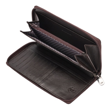 Nuvola Pelle Portafoglio Donna Grande con Cerniera in Pelle Zip Around 14 Tasche Porta Carte di credito e Portamonete - Img 3