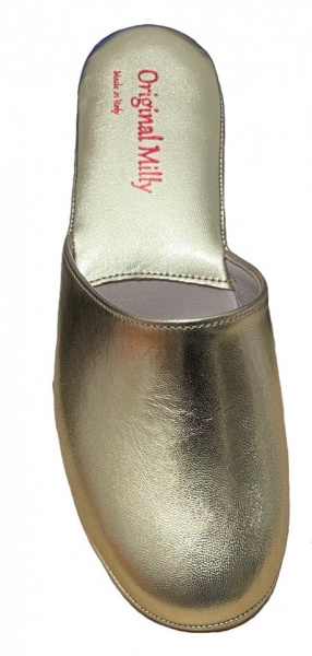 PANTOFOLA DONNA MILLY IN PELLE ARTIGIANALE MADE IN ITALY - Img 4