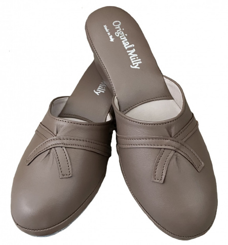 PANTOFOLE DONNA MILLY IN PELLE ARTIGIANALI MADE IN ITALY - Img 12