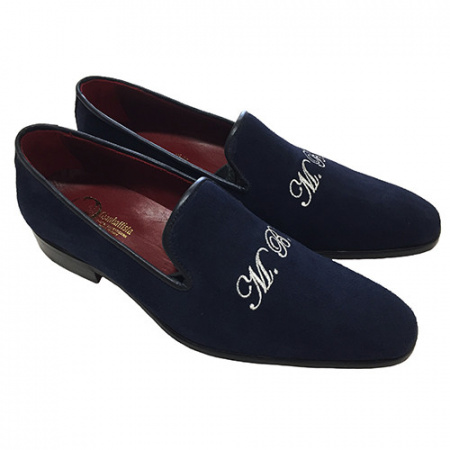 PANTOFOLE UOMO CHIUSE IN CAMOSCIO PERSONALIZZABILI CON INIZIALI GAROFALO GIANBATTISTA ARTIGIANALI MADE IN ITALY - Img 2