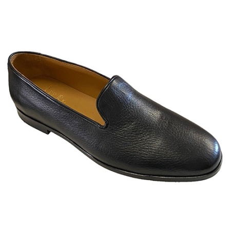PANTOFOLE UOMO CHIUSE IN PELLE DI CERVO GAROFALO GIANBATTISTA ARTIGIANALI MADE IN ITALY - Img 3