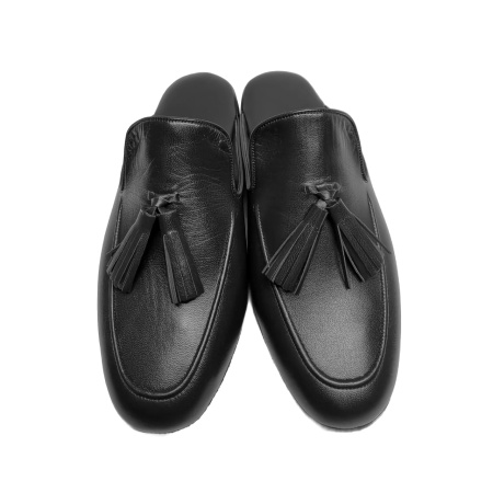 PANTOFOLE UOMO IN PELLE CON NAPPINE MAGNUS MADE IN ITALY - Img 4