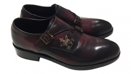 SCARPE LUSSO UOMO PERSONALIZZABILI STRINGATE IN PELLE CON FIBBIE GAROFALO GIANBATTISTA ARTIGIANALI MADE IN ITALY - Img 2