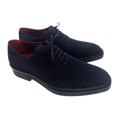 SCARPE UOMO STRINGATE IN CAMOSCIO GAROFALO GIANBATTISTA ARTIGIANALI MADE IN ITALY - Img 2