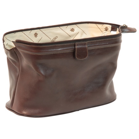 Beauty case in pelle. Marrone Scuro - Img 3