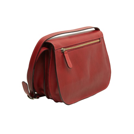 Borsa a tracolla da donna in pelle di vitello pieno fiore-Rosso - Img 3