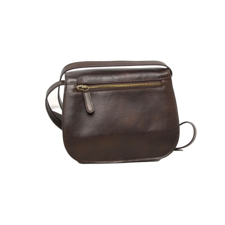 Borsa a tracolla da donna in pelle di vitello pieno fiore-Testa moro - Img 3