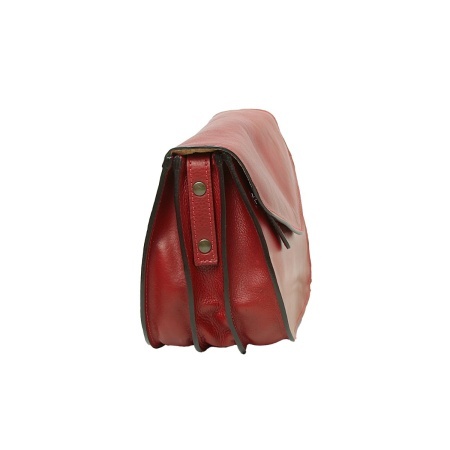 Borsa a tracolla di vitello pieno fiore-Rosso - Img 4