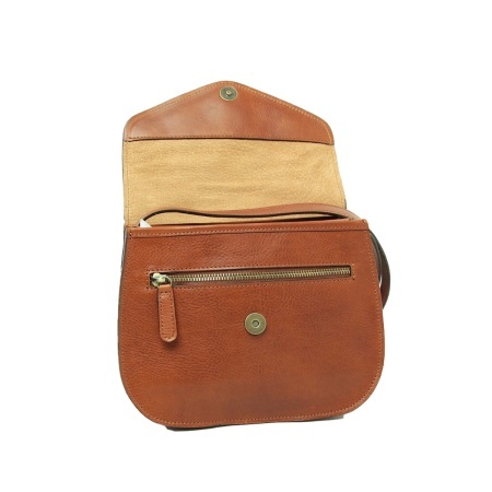 Borsa a tracolla di vitello pieno fiore-Teak - Img 5