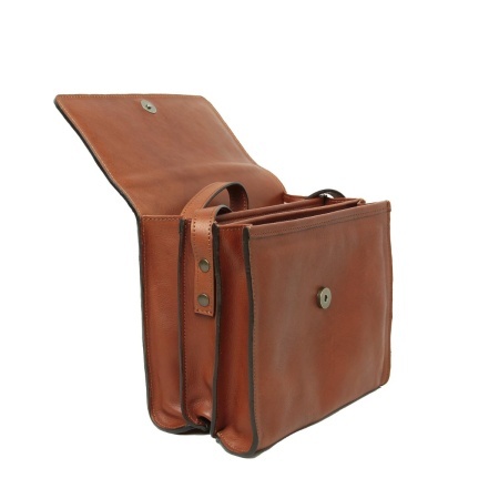 Borsa a tracolla in pelle di vitello-Teak - Img 2