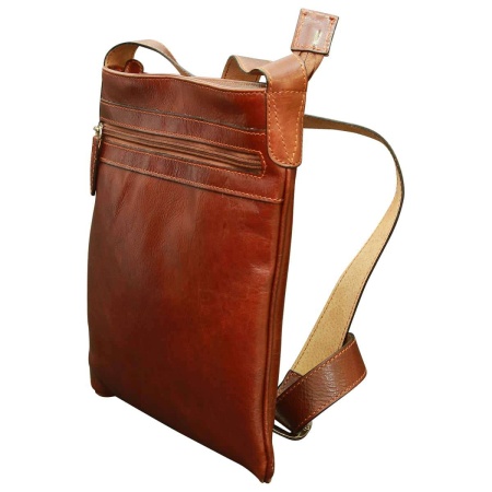 Borsa a tracolla in Pelle. Marrone - Img 2