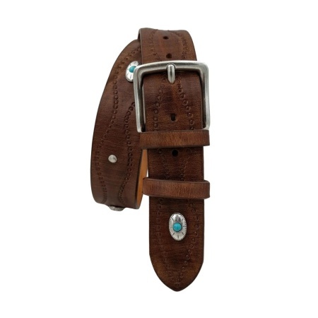 CINTURA UOMO 4 CM IN CUOIO DI TORO SABBIATO DESERT ROSE ORIONE BELTS ARTIGIANALE MADE IN ITALY - Img 2